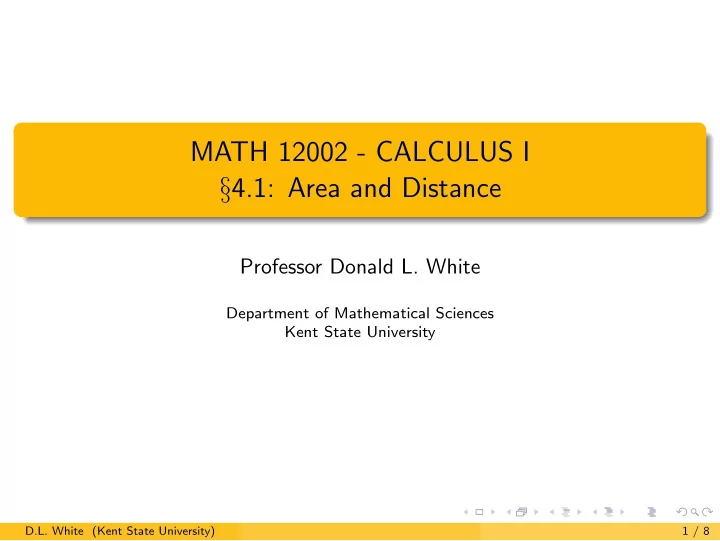 math 12002 calculus i 4 1 area and distance
