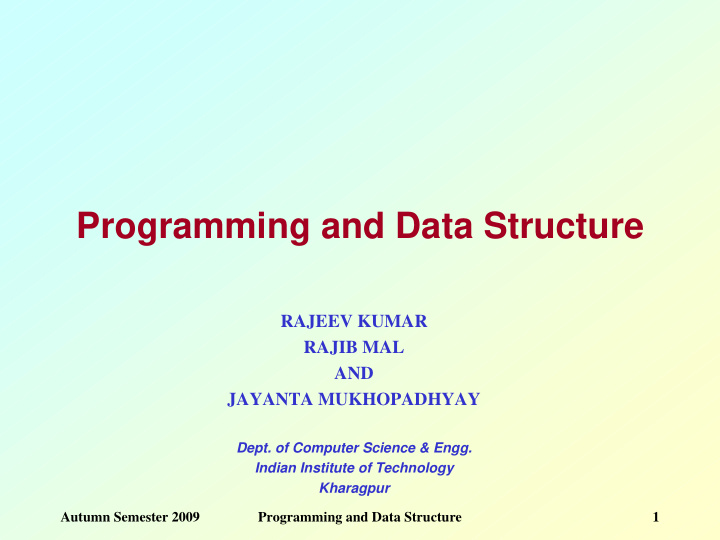 programming and data structure