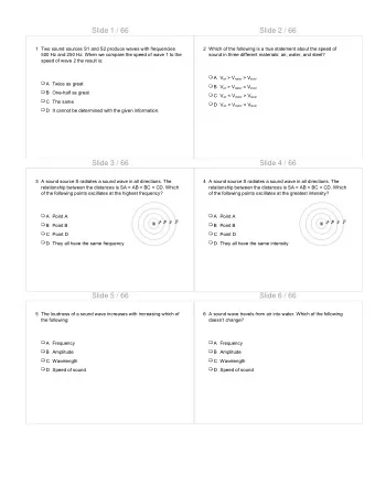 Slide 1 / 66  Slide 2 / 66  1 Two sound sources S1 and S2 produce waves with frequencies  2 Which