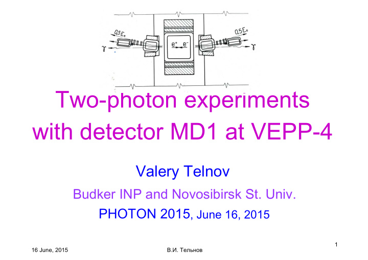 two photon experiments with detector md1 at vepp 4