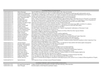 NANOMEDICINE AND DRUG DELIVERY SYSTEMS (NANO-MEDIC)  NANO-MEDIC-P-01  Sukanya Kreeinthong