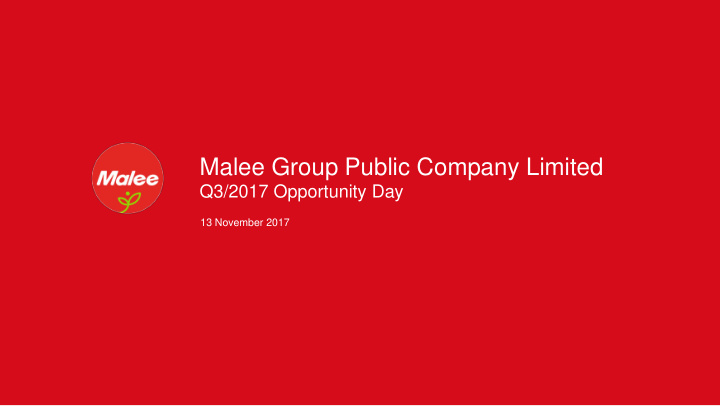 malee group public company limited