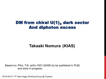 1. Introduction 2. Model 3. Analysis 4. Summary 1. Introduction Diphoton excess at 750 GeV
