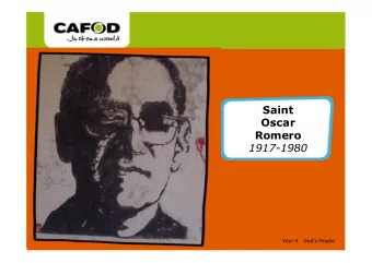 Saint  Oscar  Romero  1917-1980  Year 4   Gods People  Saint  Oscar  Romero  1917-1980  A