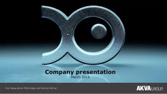 Company presentation  March 2015  Your Aquaculture Technology and Service Partner  Important