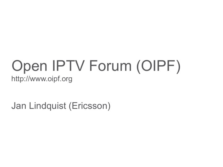 open iptv forum oipf