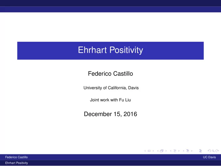 ehrhart positivity