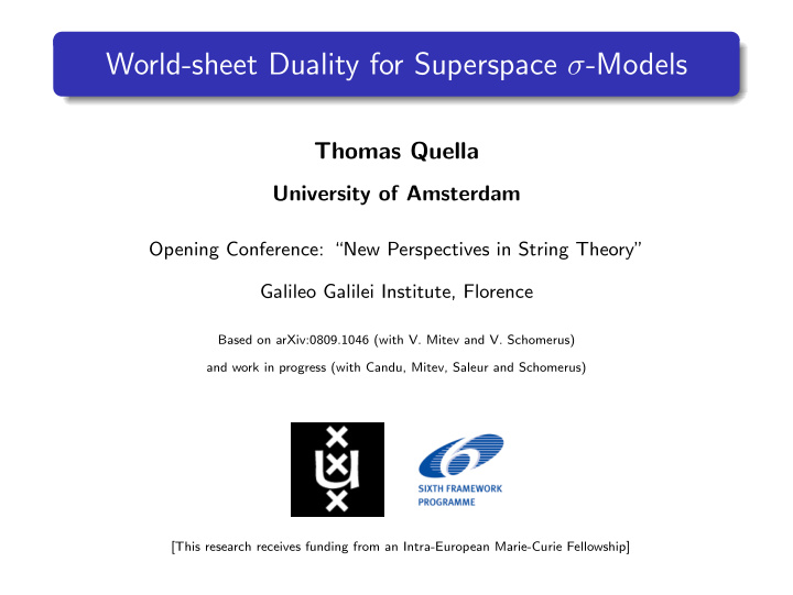 world sheet duality for superspace models