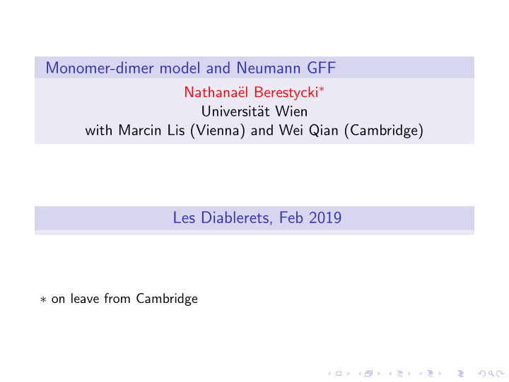 monomer dimer model and neumann gff