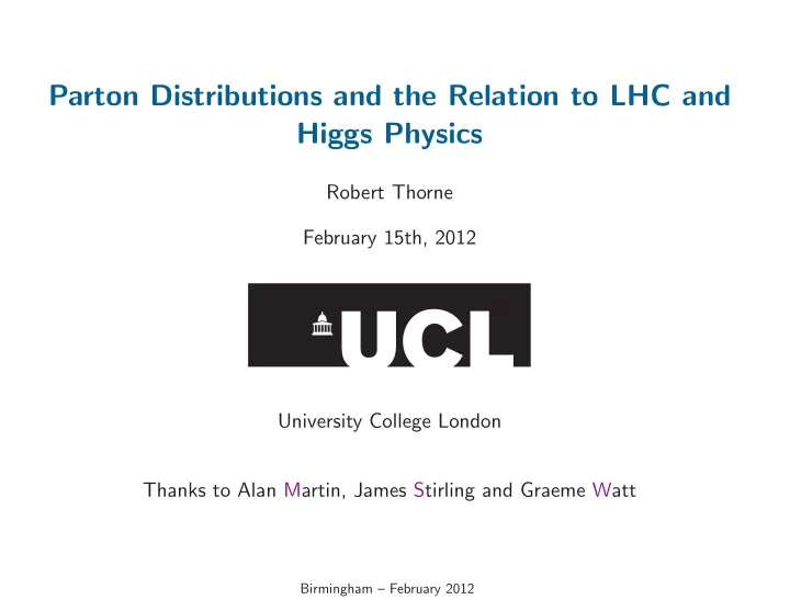 parton distributions and the relation to lhc and higgs