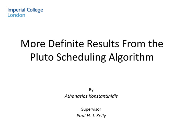 pluto scheduling algorithm