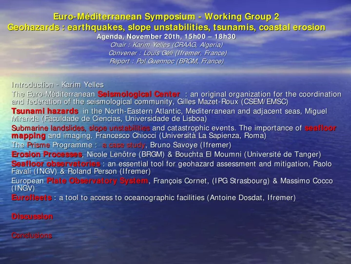 euro m diterranean m diterranean symposium symposium