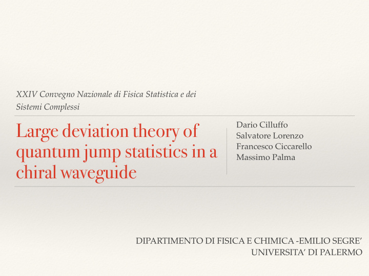 large deviation theory of