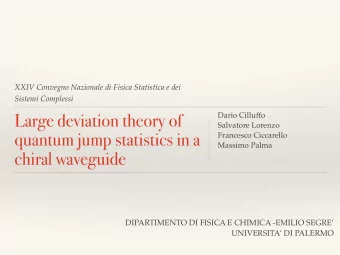 Large deviation theory of  Dario Cilluffo  Salvatore Lorenzo  quantum jump statistics in a