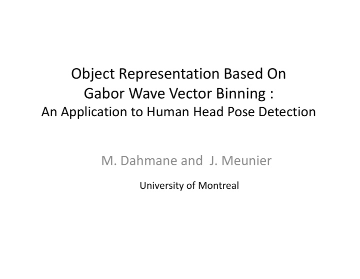 object representation based on gabor wave vector binning