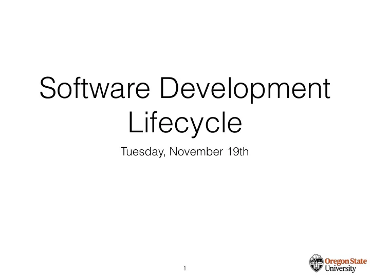 software development lifecycle