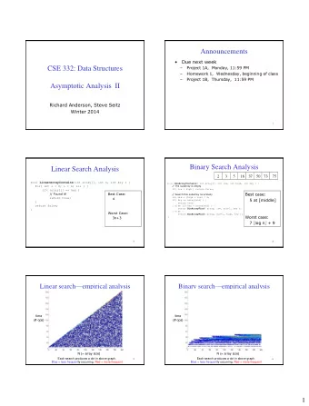 CSE 332: Data Structures    Homework 1,  Wednesday, beginning of class    Project 1B,