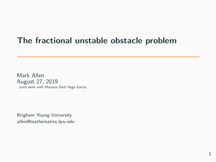 the fractional unstable obstacle problem