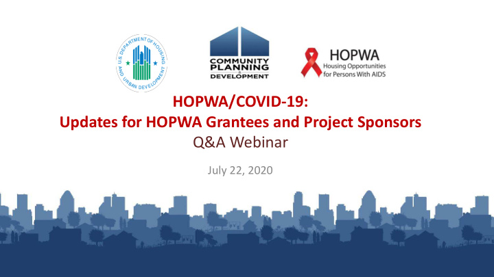 hopwa covid 19 updates for hopwa grantees and project