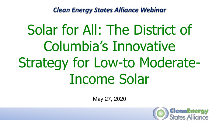 solar for all the district of columbia s innovative