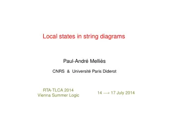 Local states in string diagrams  Paul-Andr Mellis  CNRS &amp; Universit Paris Diderot