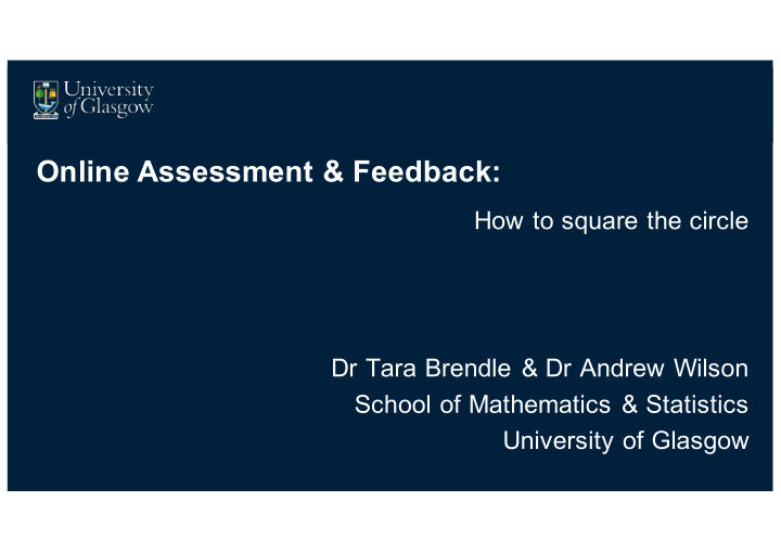online assessment feedback