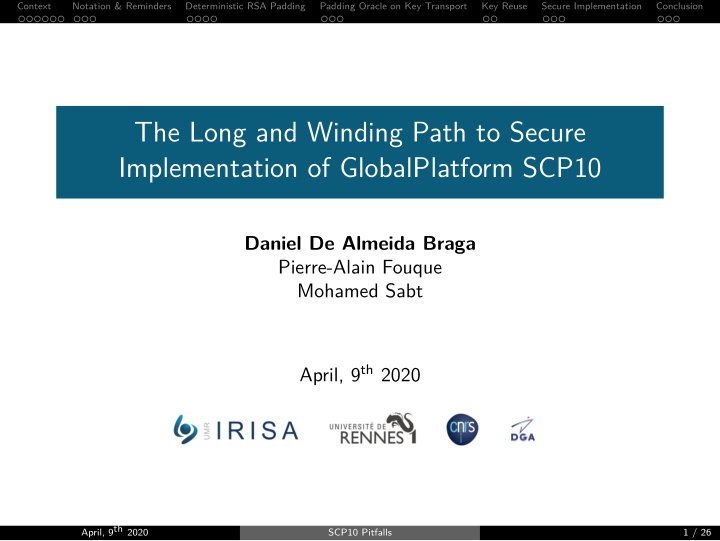 the long and winding path to secure implementation of