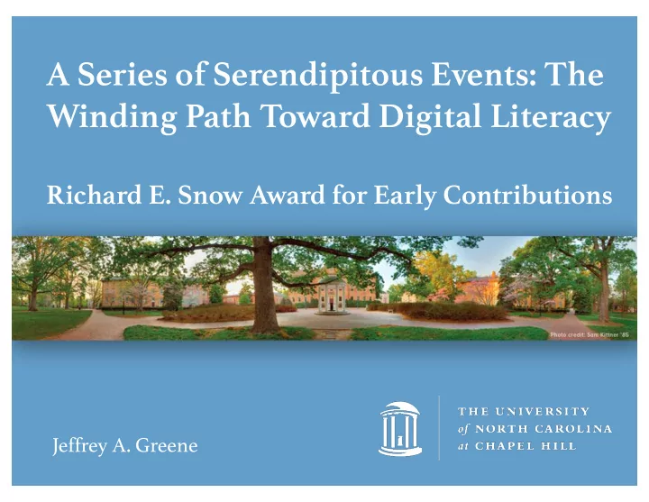 a series of serendipitous events the winding path toward