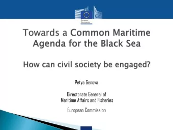 Petya Genova  Directorate General of  Maritime Affairs and Fisheries  European Commission  Blu