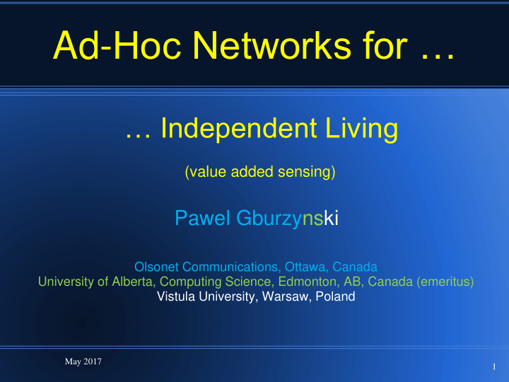 ad hoc networks for