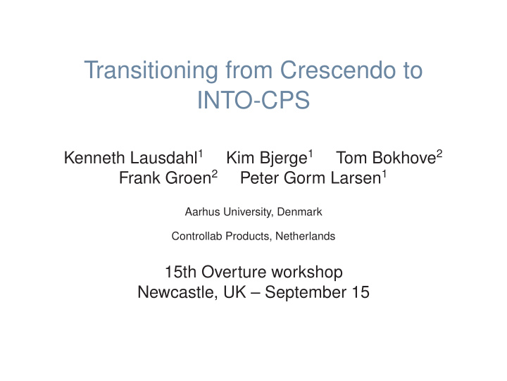 transitioning from crescendo to into cps