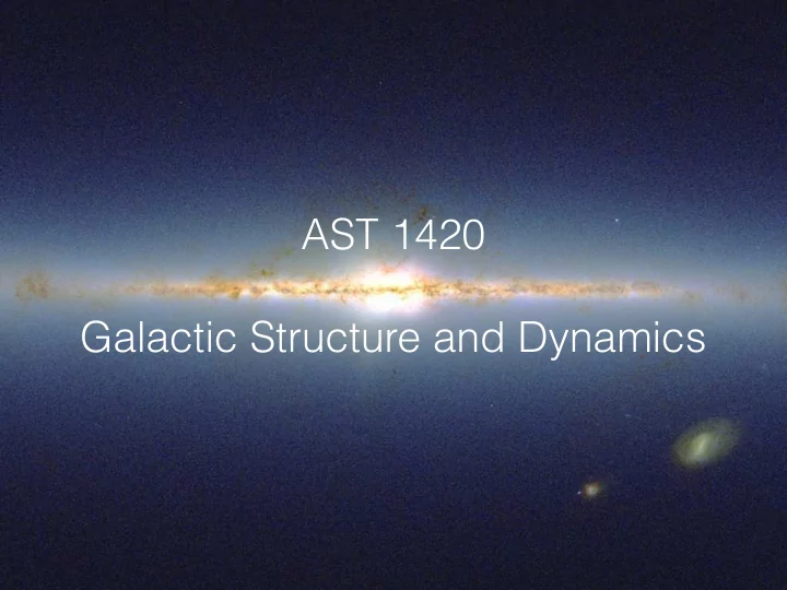 ast 1420 galactic structure and dynamics today disks