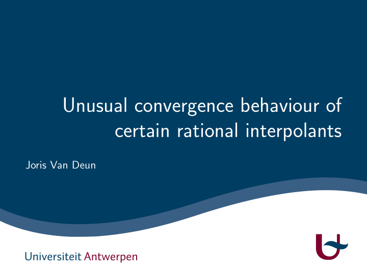 unusual convergence behaviour of certain rational