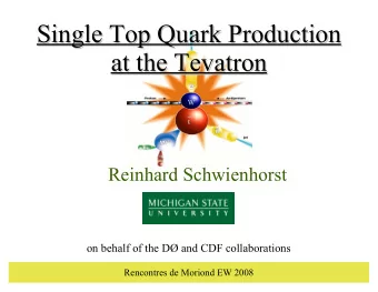 Single Top Quark Production  Single Top Quark Production  at the Tevatron  at the Tevatron  W  t