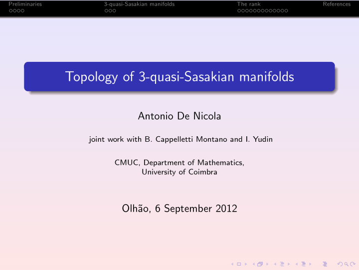 topology of 3 quasi sasakian manifolds