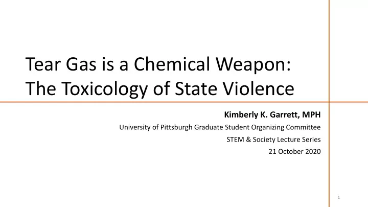 tear gas is a chemical weapon the toxicology of state