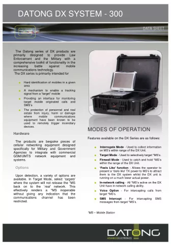 SYSTEM  Feature  Details  Specification  3GPP  Specification Version  3GPP Release 5 December 2004