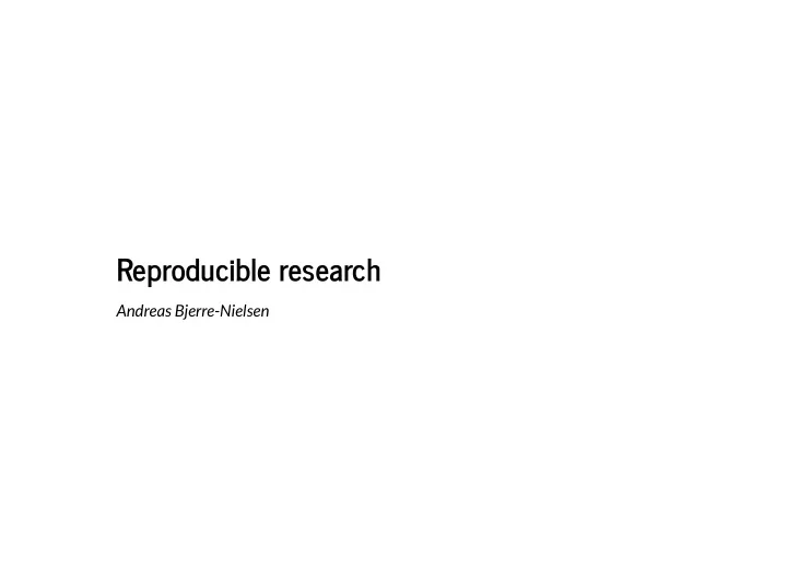 reproducible research