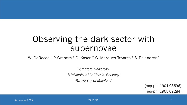 observing the dark sector with supernovae
