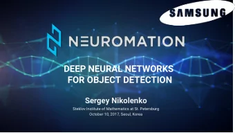DEEP NEURAL NETWORKS  FOR OBJECT DETECTION  Sergey Nikolenko  Steklov Institute of Mathematics at