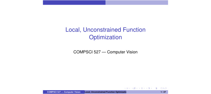 local unconstrained function optimization