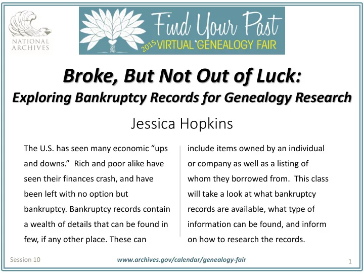 broke but not out of luck