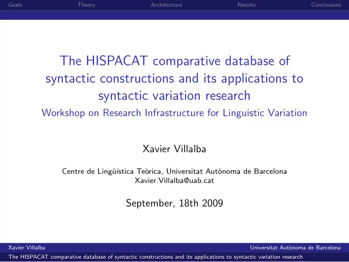 the hispacat comparative database of syntactic