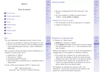 General remarks  Algorithms  Algorithms  Week 6  Oliver  Oliver  Kullmann  Kullmann  Dynamic