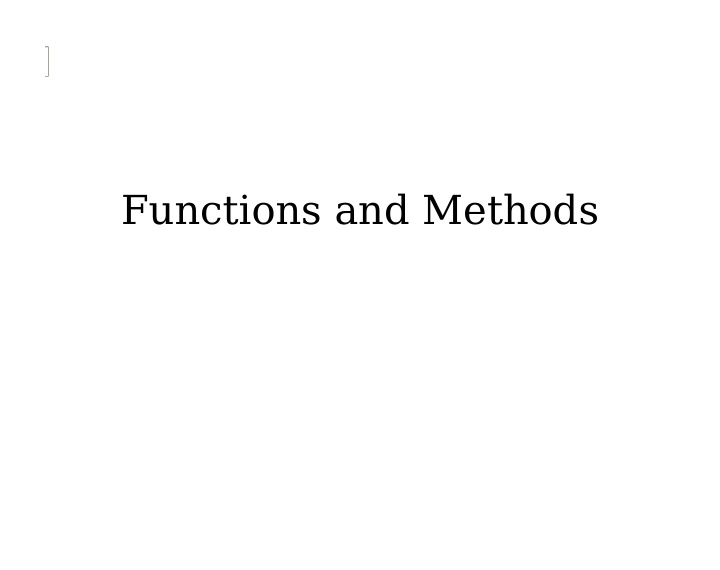 functions and methods functions and methods agentzh
