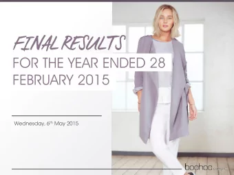 2014/15 HIGHLIGHTS  Warehouse capacity  Four further currency options  increased  for