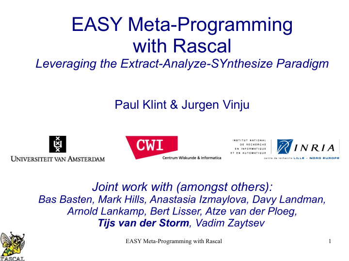 easy meta programming with rascal
