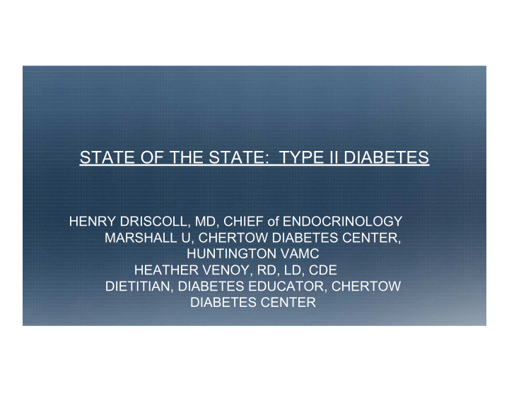 state of the state type ii diabetes
