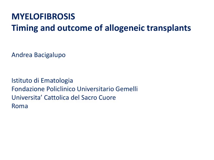 myelofibrosis