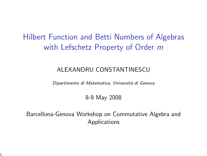 hilbert function and betti numbers of algebras with